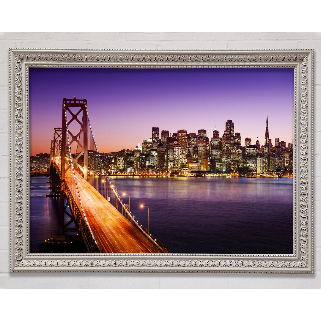 Golden Gate Bridge Purple Waters - Bilderrahmen Kunstdrucke