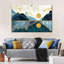 Paysage de montagne abstrait bleu sur toile-910102032