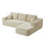 Canapé modulaire 104 po avec méridienne en L et poches latérales 104 po, conception modulaire moderne, avec poches latérales, canapé rembourré pour le salon / la chambre à coucher, aucun assemblage requis (tissu moelleux), beige, droite-1860403613-1860403602