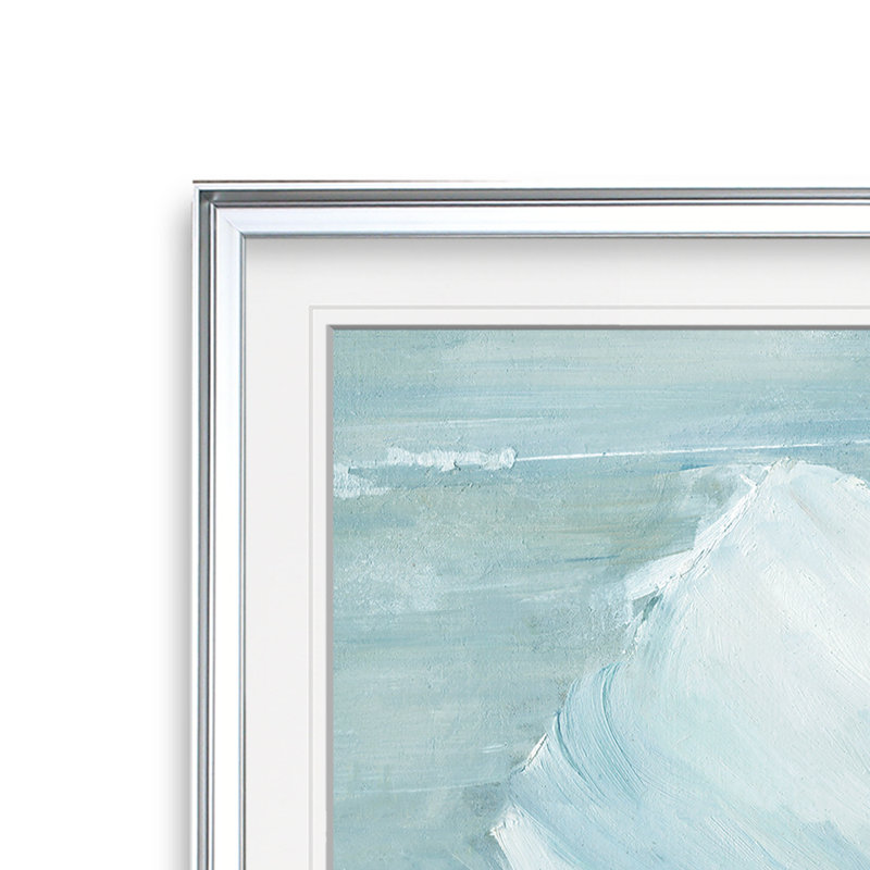 «Blue Blooming Beauty I», reproduction de peinture à l'huile, H 37 po x l 37 po x P 1,5 po, Cadre argenté