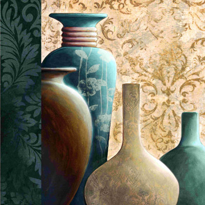 Groovy Blue Pots - peinture sur toile tendue
