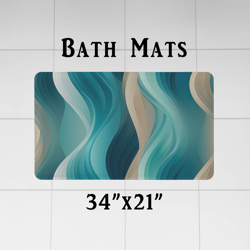 Rideau de douche avec tapis de bain, H 72 po x l 70 po