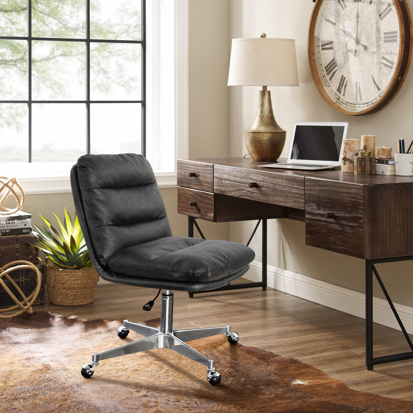 Paynesville Office Chair, Black, Faux Leather