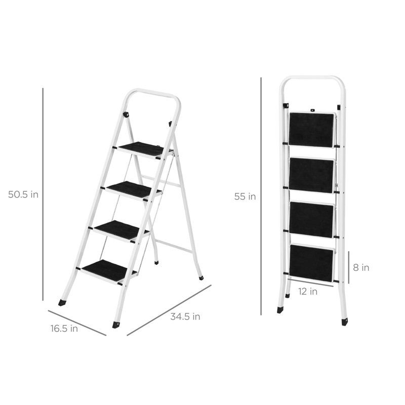 4 Step Ladder Folding Sturdy Lightweight Portable Step Stool
