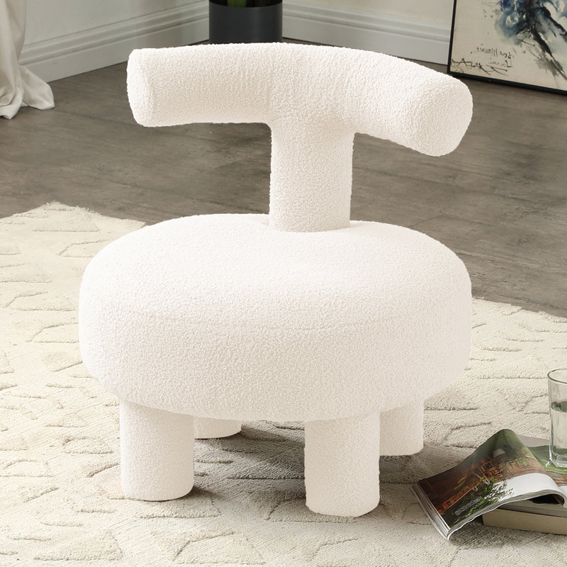 Fauteuil d'appoint avec repose-pieds 24,4 po Aimun, Beige