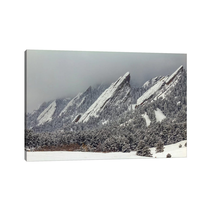 Snow On The Flatirons by Bill Sherrell - Wrapped Canvas Print, 101.6 cm H x 66.04 cm W x 3.175 cm D