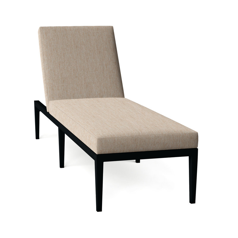 Chaise longue d'extérieur en aluminium forgé Elegante, Pas de soudure, Toile sable, Craie élégante 97