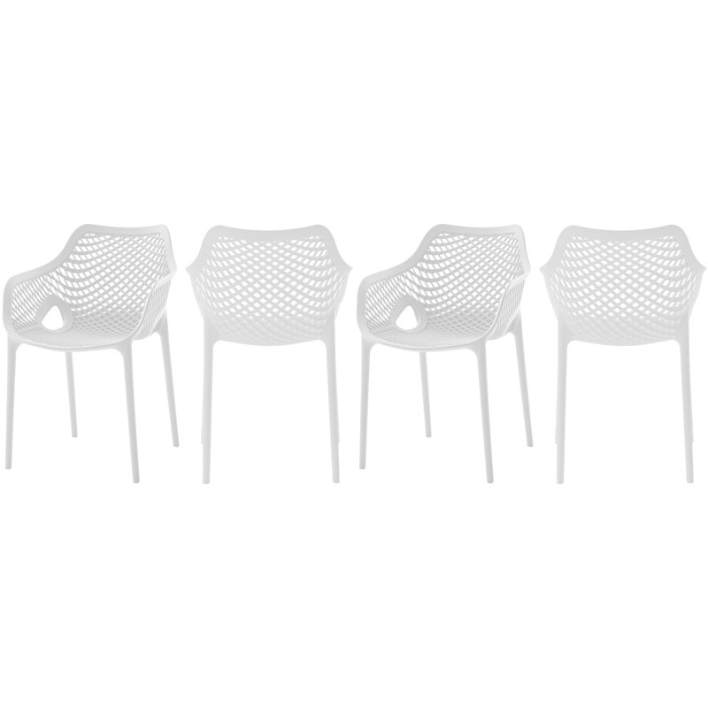 Mykonos Patio Dining Armchair, White