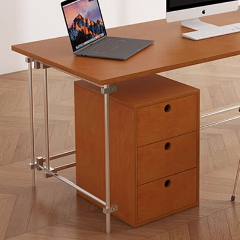 Bureau d'ordinateur à trois tiroirs Durable, H 29,52 po x l 82,67 po x P 33,46 po, Brun