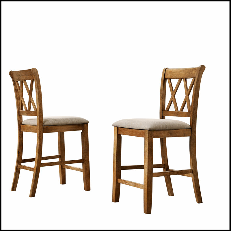 Ensemble de 2 chaises de salle à manger à hauteur de comptoir rembourrées Windvale