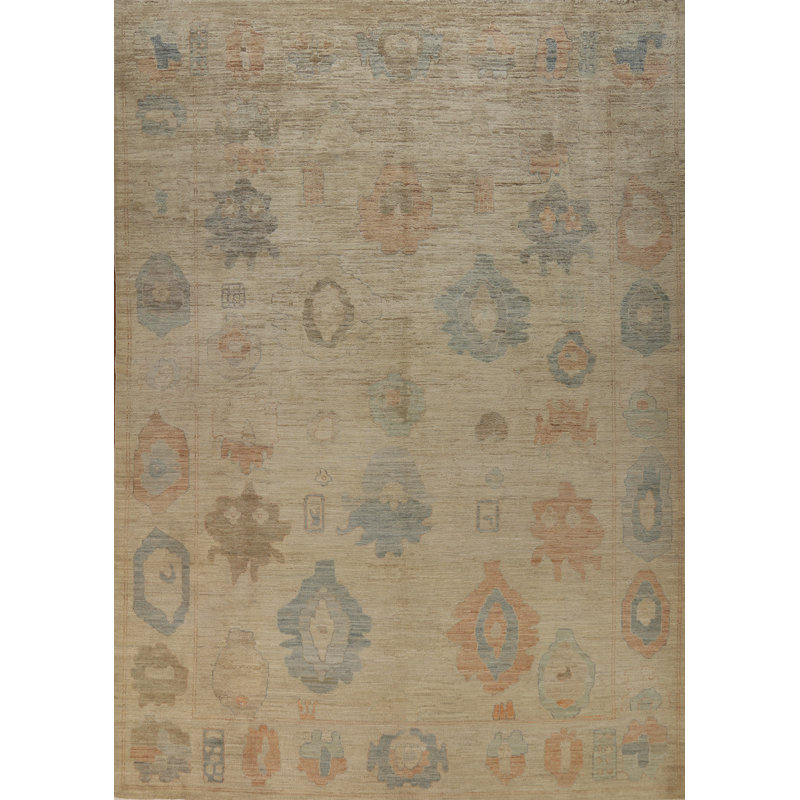 Vegetable Dye Wool Oushak Turkish Area Rug 9x12