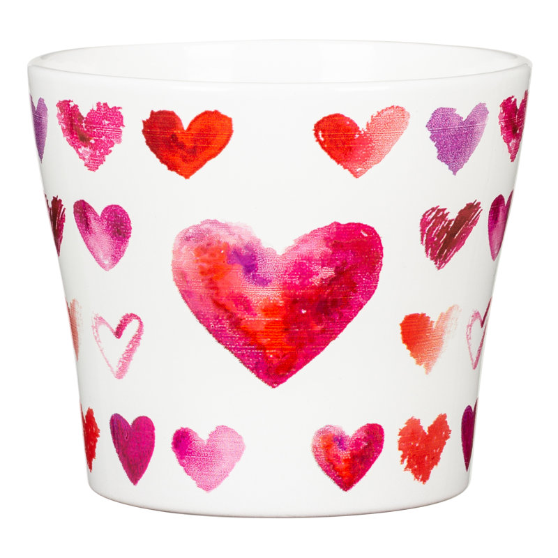 Ceramic Cachepot, 14.8 H x 16.9 W x 16.9 D, Panna