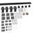 Jubest Matte Black Steel Bi-folding Double Barn Door Hardware Kit (Doors Not Included)
