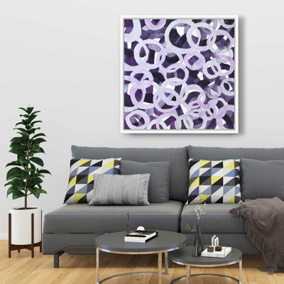 Abstrait cercles mauves - Toile encadrée pour la décoration intérieure