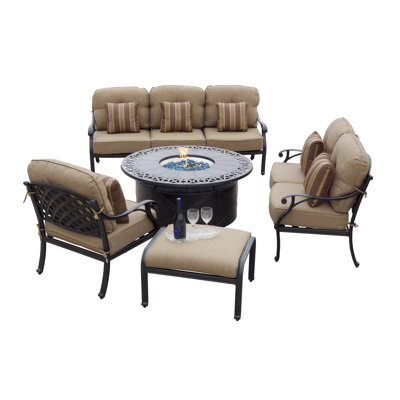 Clytie 6 - Person Patio Conversation Set with Cushions