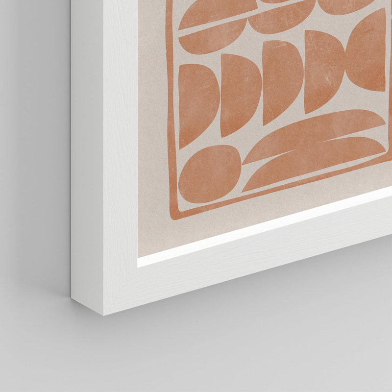 «Mid-Century Palm Leaf Geometric Landscape», art boho abstrait pour le salon, la chambre à coucher, le bureau, impression encadrée sur papier, 7 pièces