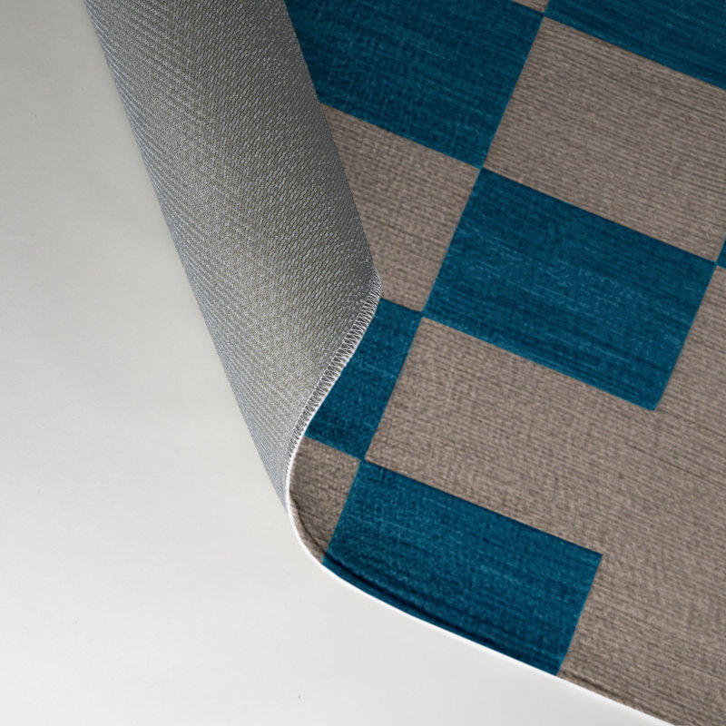 Tapis d'intérieur et d'extérieur à carreaux vert, Rectangle 5 pi x 7 pi