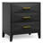 Modern Black 3-Drawer Nightstand with Textured Front-1442682403