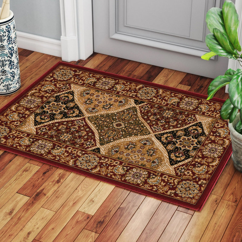 Tapis rouge pour le salon, Rectangulaire 2 pi x 3 pi