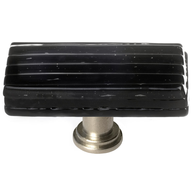 Poignée rectangulaire surdimensionnée de 1 po de longueur, Nickel satiné, Roseau noir