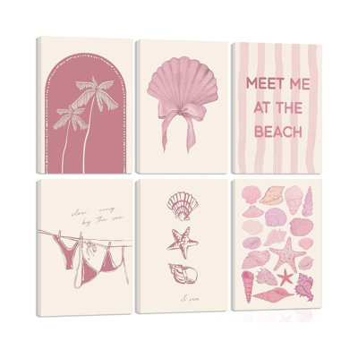 6 Piece Wrapped Canvas Wall Art