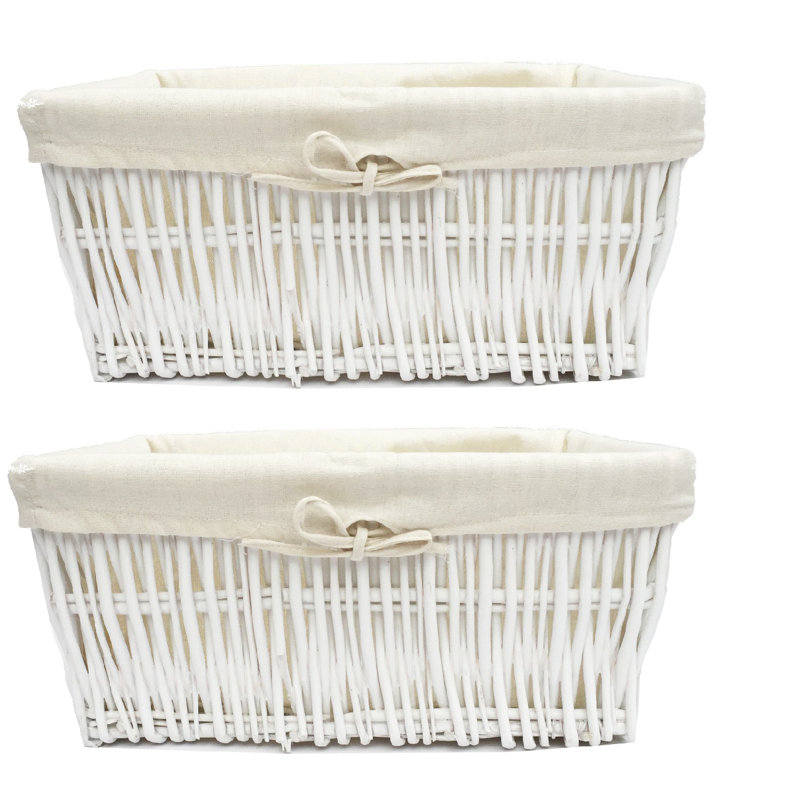 Brambly Cottage Decorative Basket, 20cm H x 46cm W x 35cm D, White