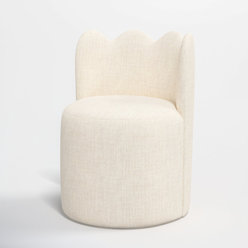 Wavy Back Dining Chair, Classic Talc Linen