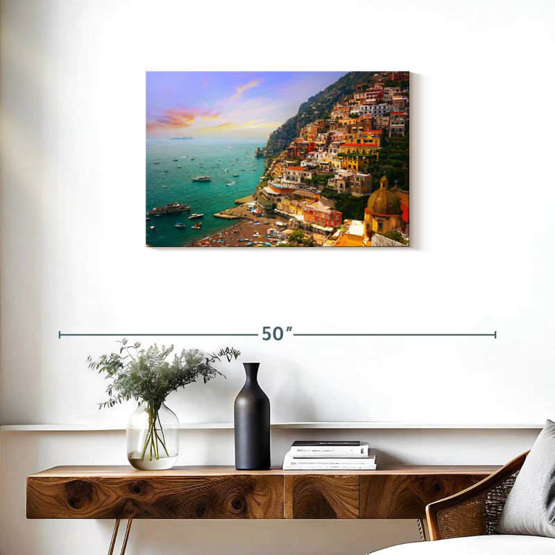 Gillard, village animé de Positano, H 20 po x l 30 po