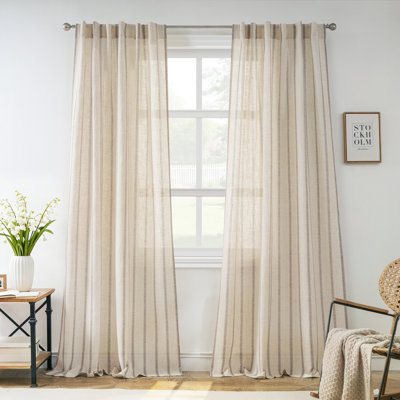 Rideaux semi-transparents avec passe-tringle Farmhouse