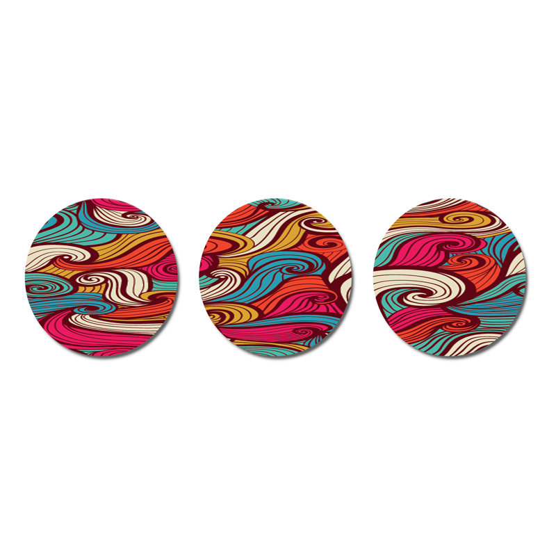 Motif de vagues colorées - ensemble de décoration murale nautique et côtière en métal