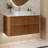36'' Single Bathroom Vanity With Wihte Faux Marble Top, Brown Bathroom Vanity With Rectangle Sink