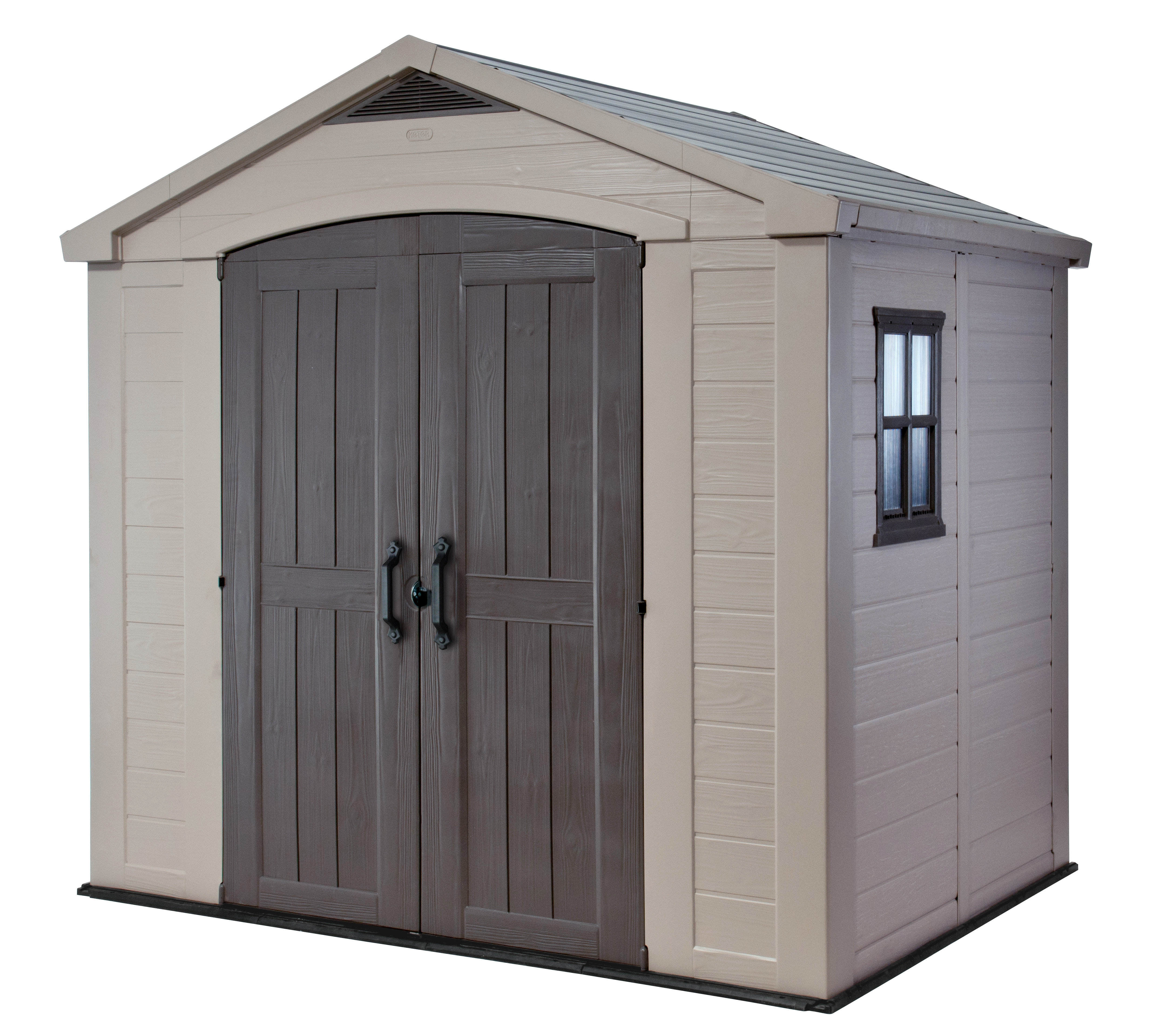 Keter Factor 8x6 ft. Durable Resin Outdoor Storage Shed With Floor and