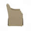 Chaise rembourrée avec accoudoirs et roulettes cachées