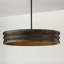 Lustre 4 lumières l 30 po x H 18 po en noir mat et bois de manguier fabriqué à la main en teinture espresso