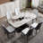 Sindia Rectangular Modern Dining Set, Faux Marble Dining Table And Chair Set for 4-6-645394713-619532831-645394717