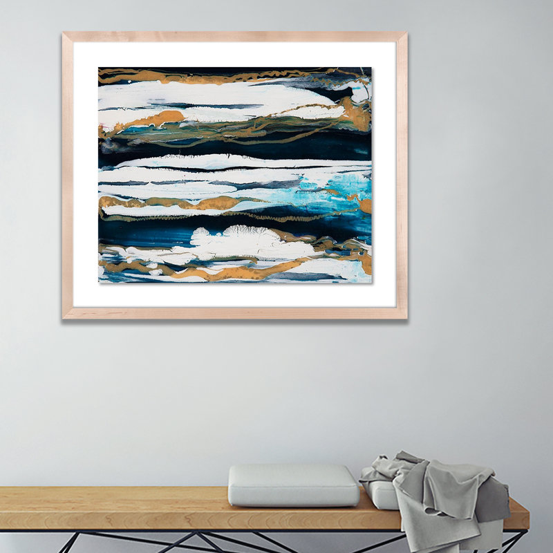 Horizontal Stripes Print by Kim Whiteside, Natural, 48" H x 60" W x 2.5" D