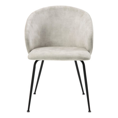 2 pièces de chaises d'appoint ultra-modernes en velours beige avec pieds en métal noir pour les supports de pieds modernes