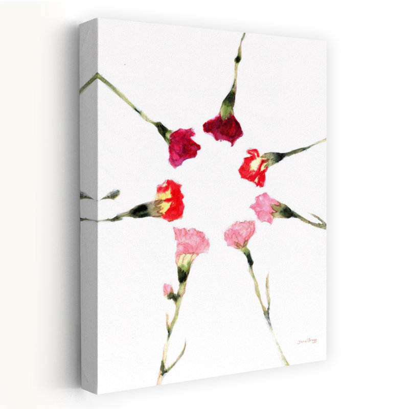 Contemporary Art Delicate Contemporary Carnation Flower Wall Art by Janel Bragg - Wrapped Canvas Print