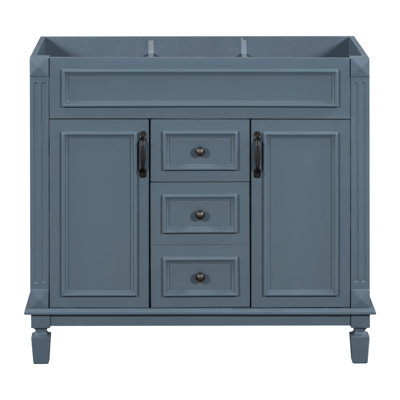 Meuble-lavabo 36 po, rangement moderne avec portes et tiroirs à fermeture en douceur