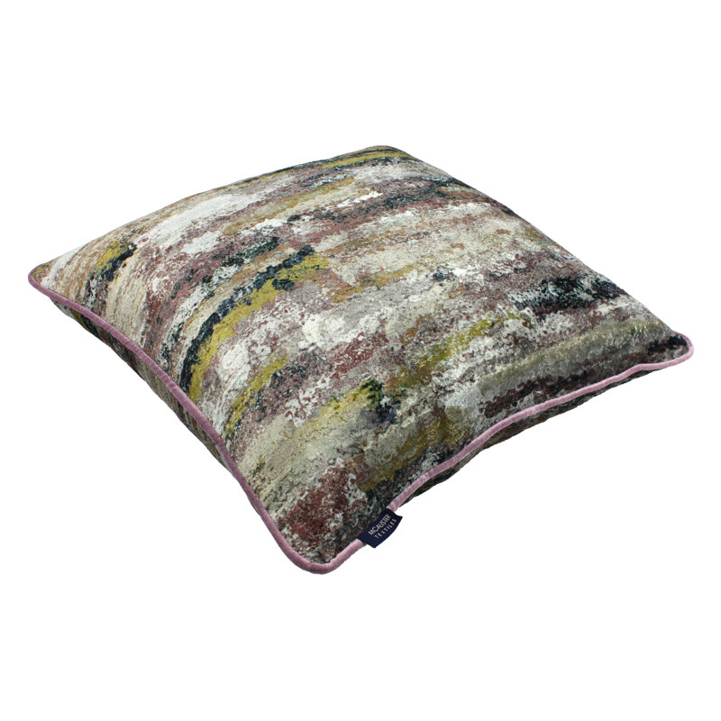 Mccraw Striped Square Cushion Cover, Blush Pink, 43cm H x 43cm W x 1cm D