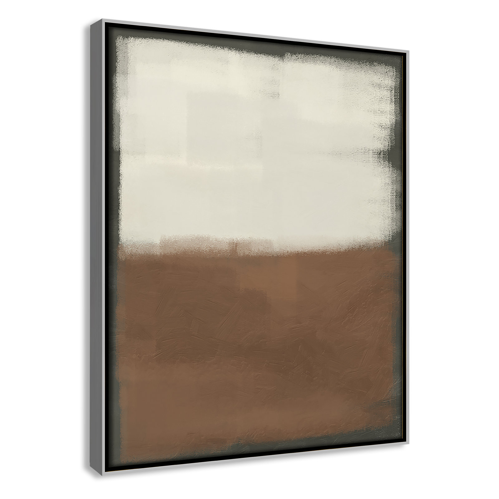 Alabaster Burst 2 - Floater Frame Print on Canvas, Silver , 15.5" H x 12.5" W x 2" D