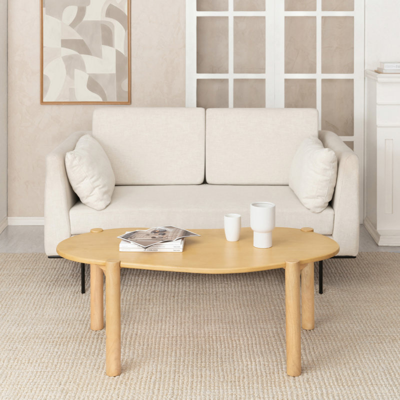 Esprit 48" Free Form Shape Solid Wood Coffee Table