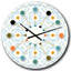 Horloge murale rétro Mid-Century en orange et bluye-40745549