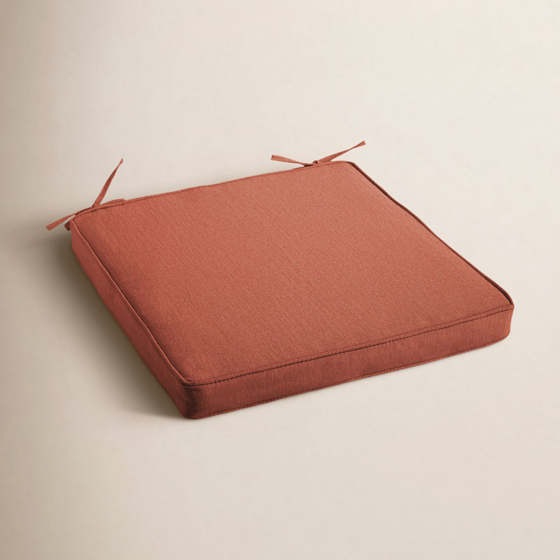 Coussin de siège d'extérieur réversible avec attaches Clooney, Toile persimmon Sunbrella®, L 19 po x P 19 po