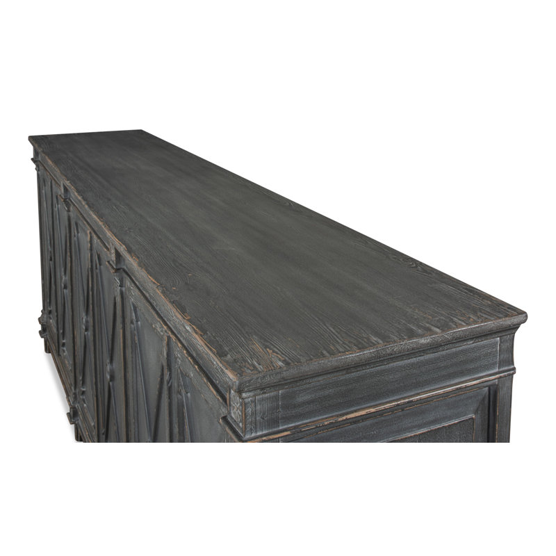Marksman 96'' Concrete Gray Solid Wood Traditional Sideboard