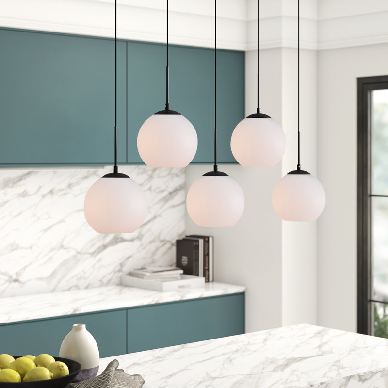 Snead 5 - Light Kitchen Island Pendant, Clear, Black