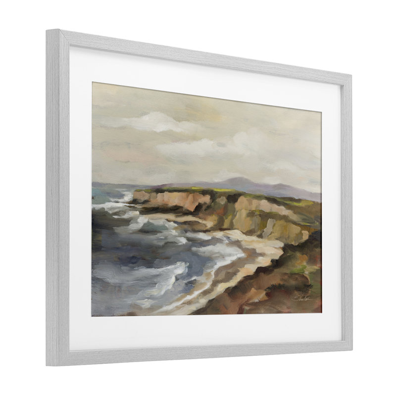 «Rocky Coast Expression», reproduction d'impression sous verre encadrée par Silvia Vassileva, H 17 po x l 23 po