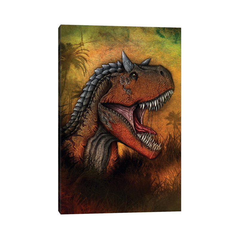 Carnotaurus Dinosaur Portrait by Aram Papazyan - Wrapped Canvas Print