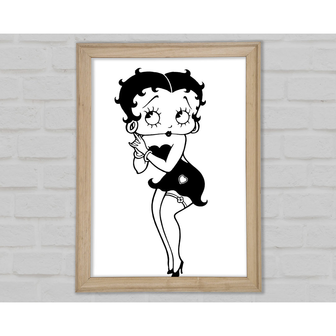 Betty Boop Love Heart - Einzelner Bilderrahmen Kunstdrucke