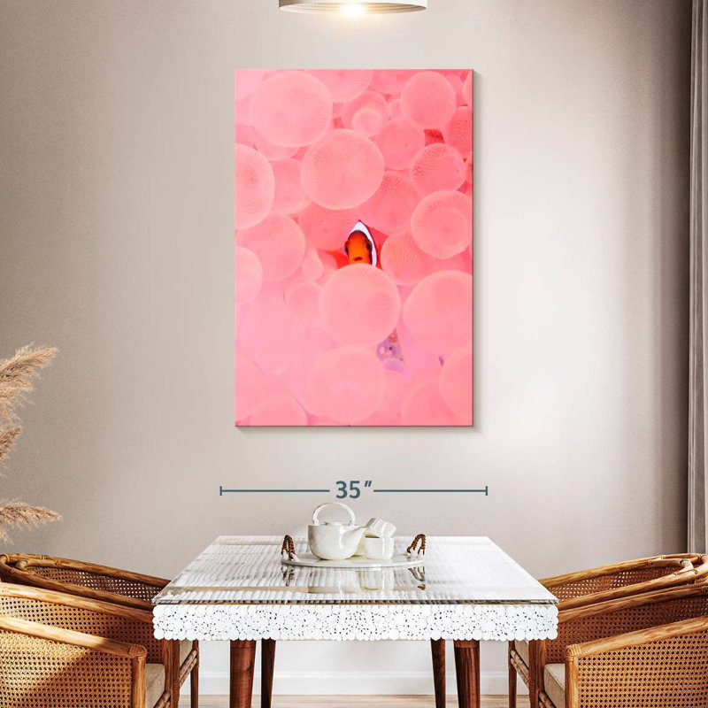 Brampt Pink Habitat Clownfish, 48" H x 32" W